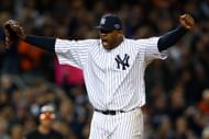 C.C. Sabathia celebrates a Yankees win.